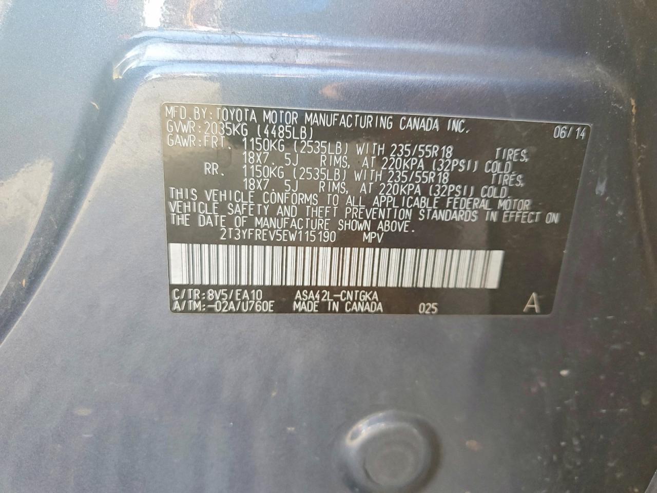 2014 TOYOTA RAV4 LIMITED photo 13