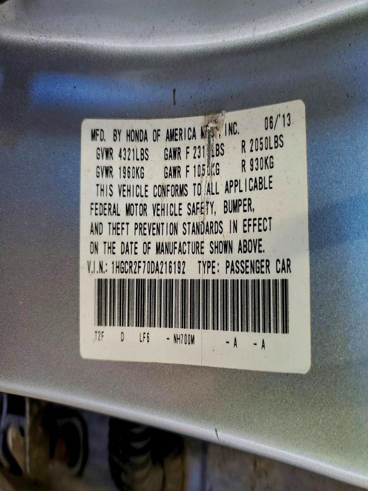 2013 HONDA ACCORD EX photo 12