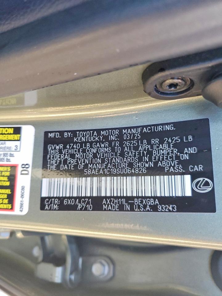 2025 LEXUS ES 300H BASE photo 12