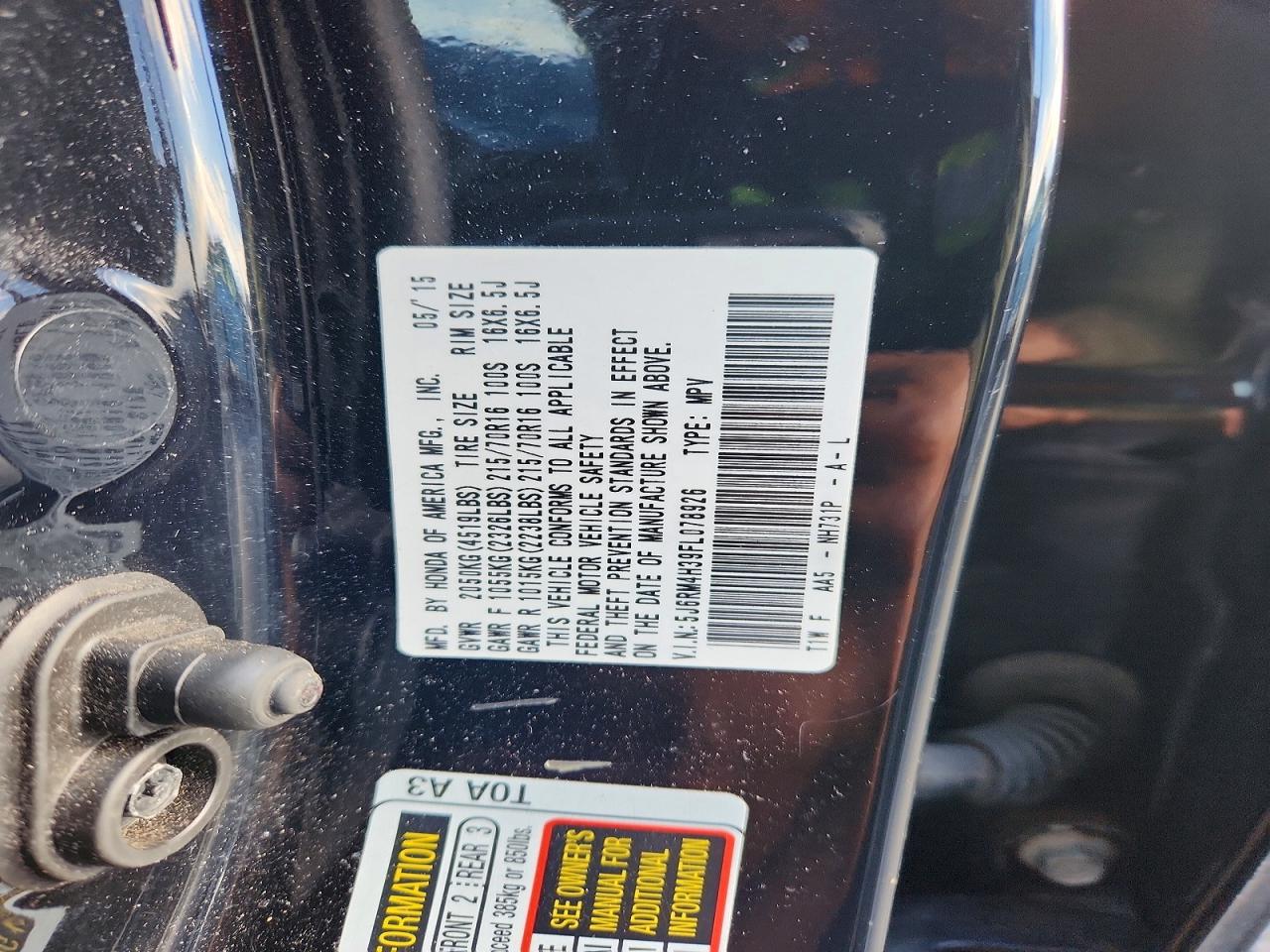 2015 HONDA CR-V LX photo 13