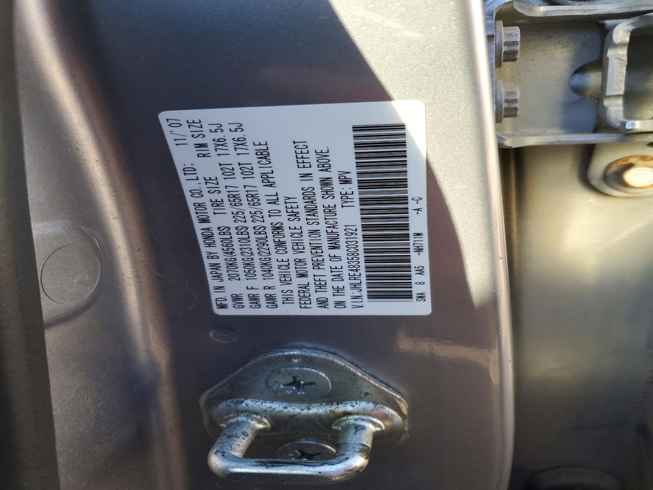 2008 HONDA CR-V LX photo 13