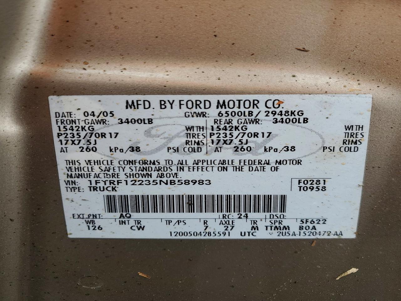 2005 FORD F150 photo 34