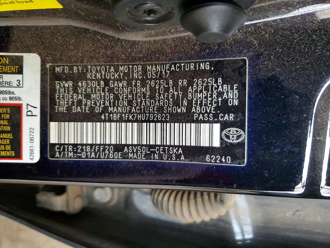 2017 TOYOTA CAMRY LE photo 13
