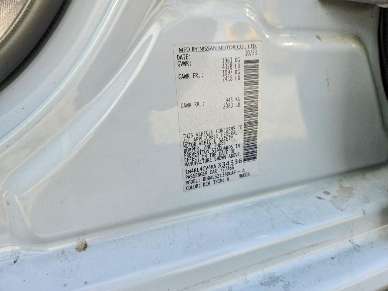 2024 NISSAN ALTIMA SR photo 12