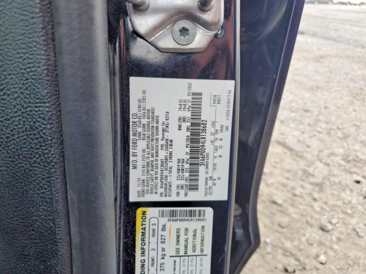 2020 FORD FUSION TITANIUM photo 12