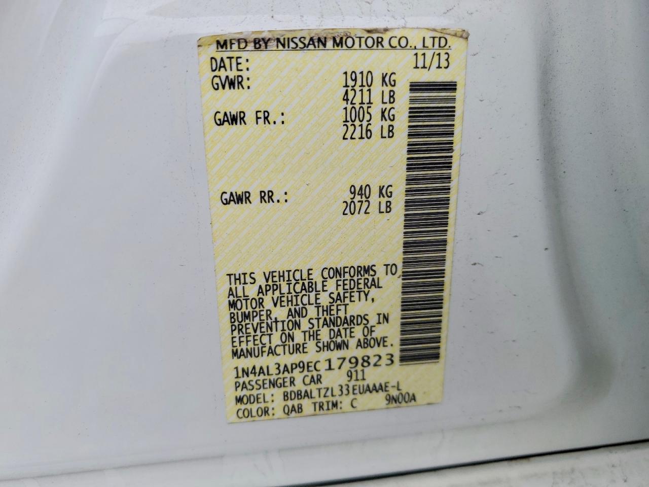 2014 NISSAN ALTIMA 2.5 photo 12