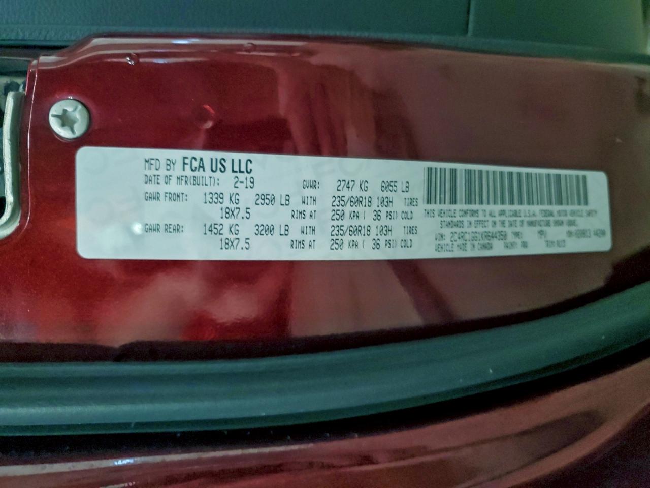 2019 CHRYSLER PACIFICA LIMITED photo 14