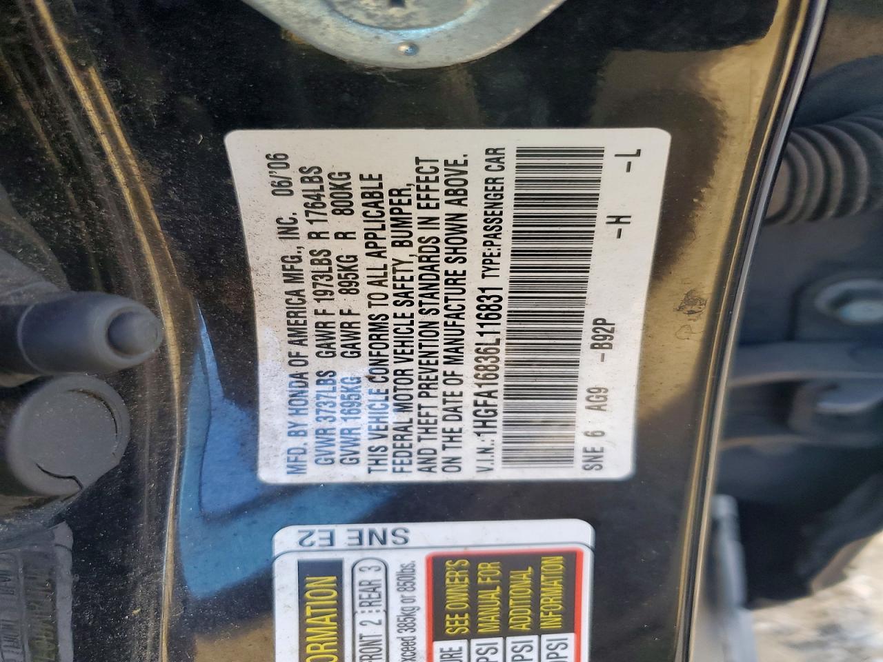 2006 HONDA CIVIC EX photo 34