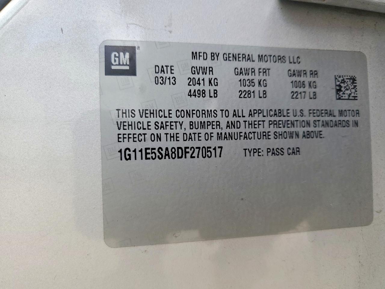 2013 CHEVROLET MALIBU 2LT photo 12