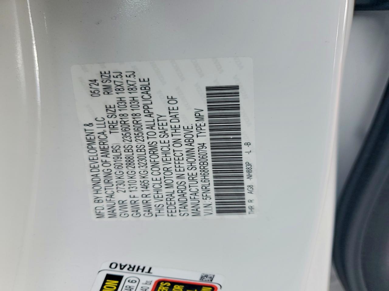 2024 HONDA ODYSSEY EXL photo 13