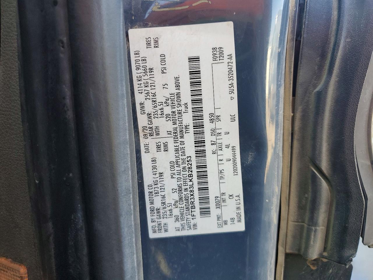 2020 FORD TRANSIT T-250 photo 13