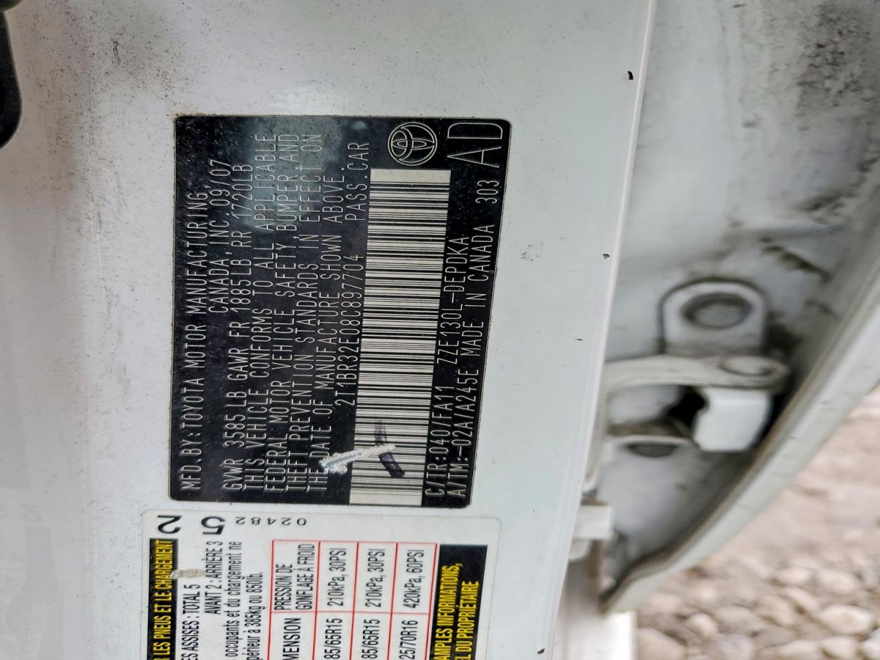 2008 TOYOTA COROLLA CE photo 12