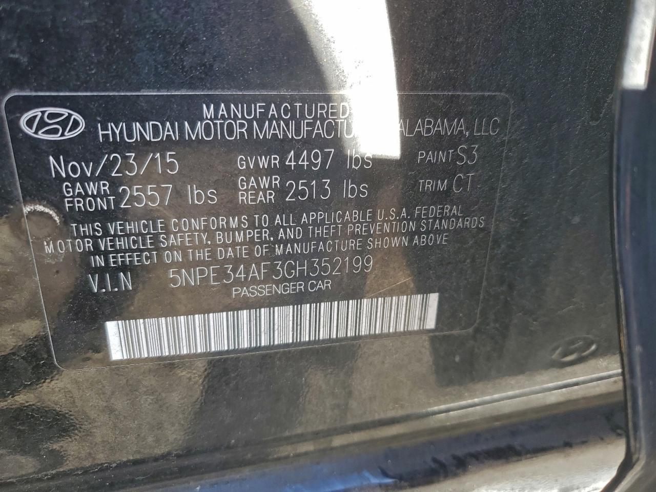 2016 HYUNDAI SONATA SPORT photo 12