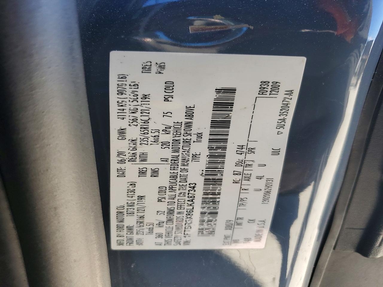 2020 FORD TRANSIT T-250 photo 13