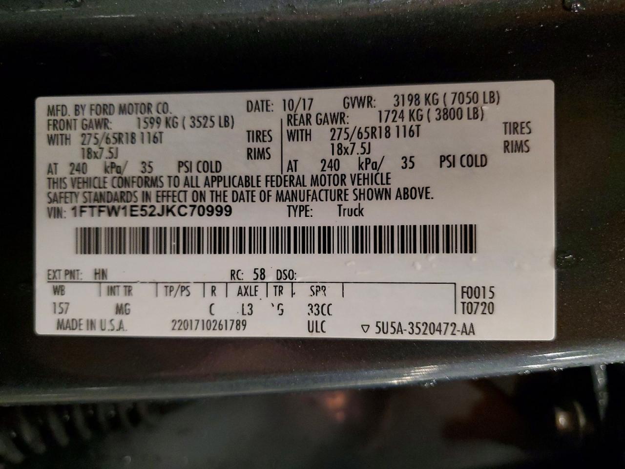 2018 FORD F150 SUPERCREW photo 12