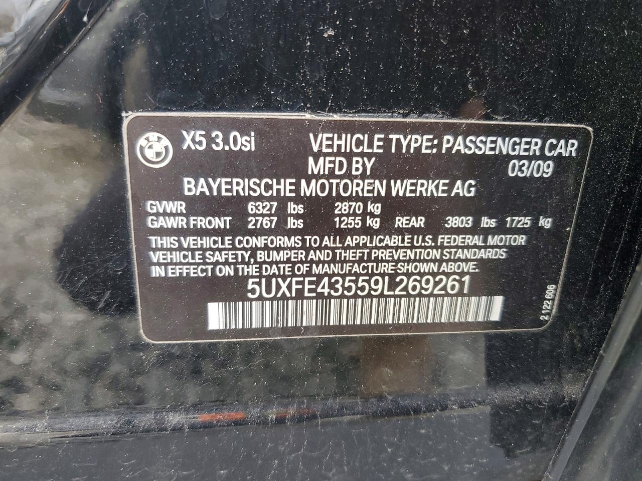 2009 BMW X5 XDRIVE30I photo 13