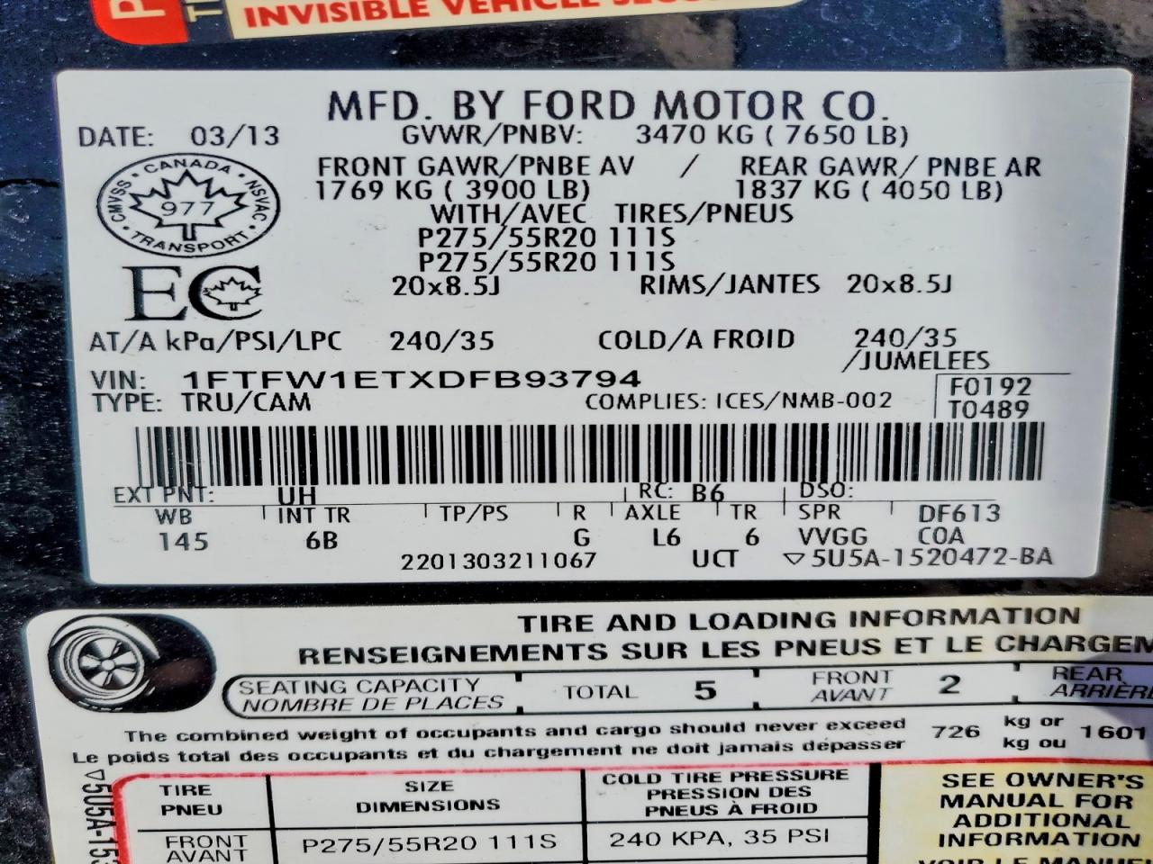 2013 FORD F150 SUPERCREW photo 12