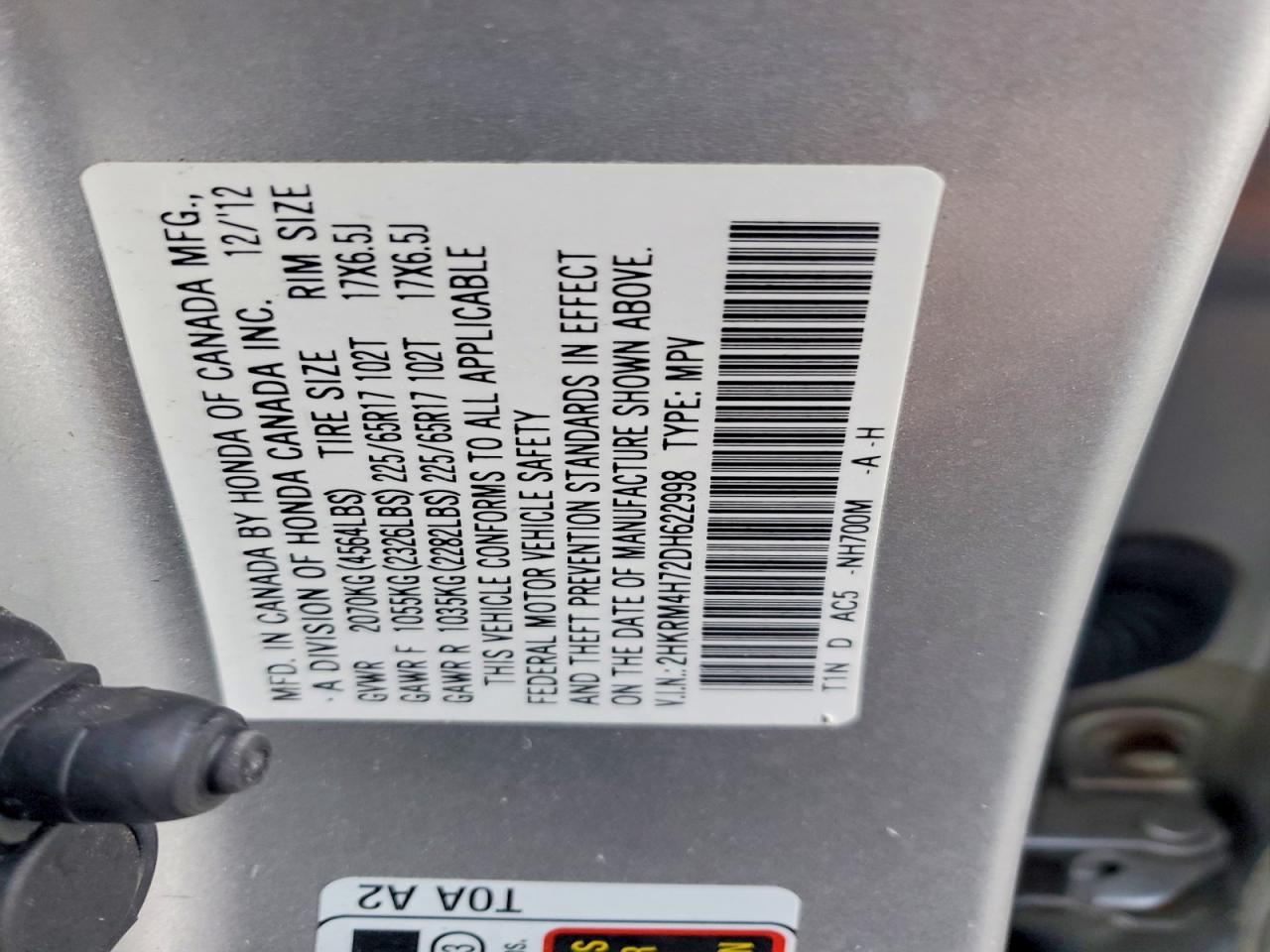 2013 HONDA CR-V EXL photo 13