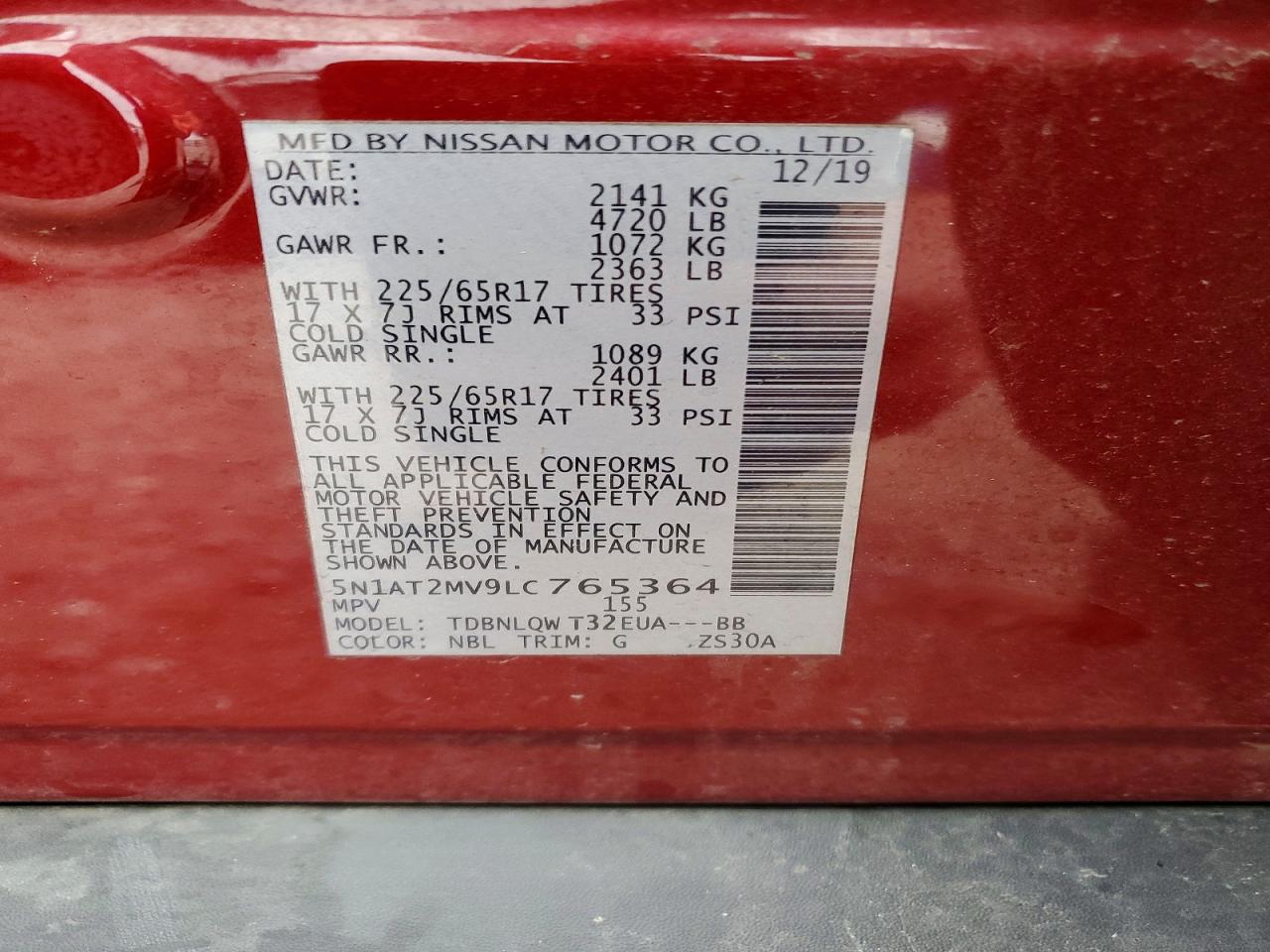 2020 NISSAN ROGUE S photo 25