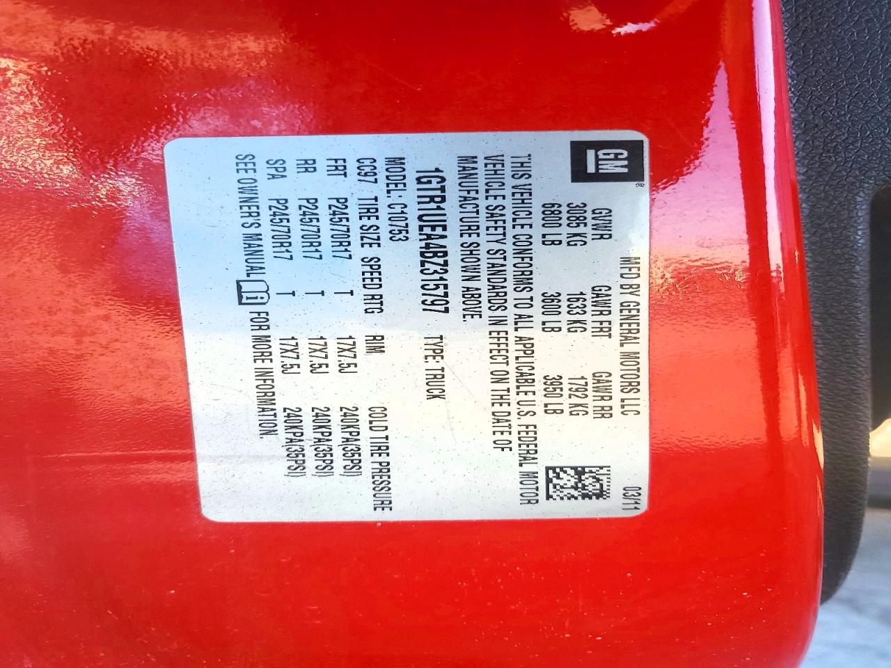 2011 GMC SIERRA C1500 SL photo 12