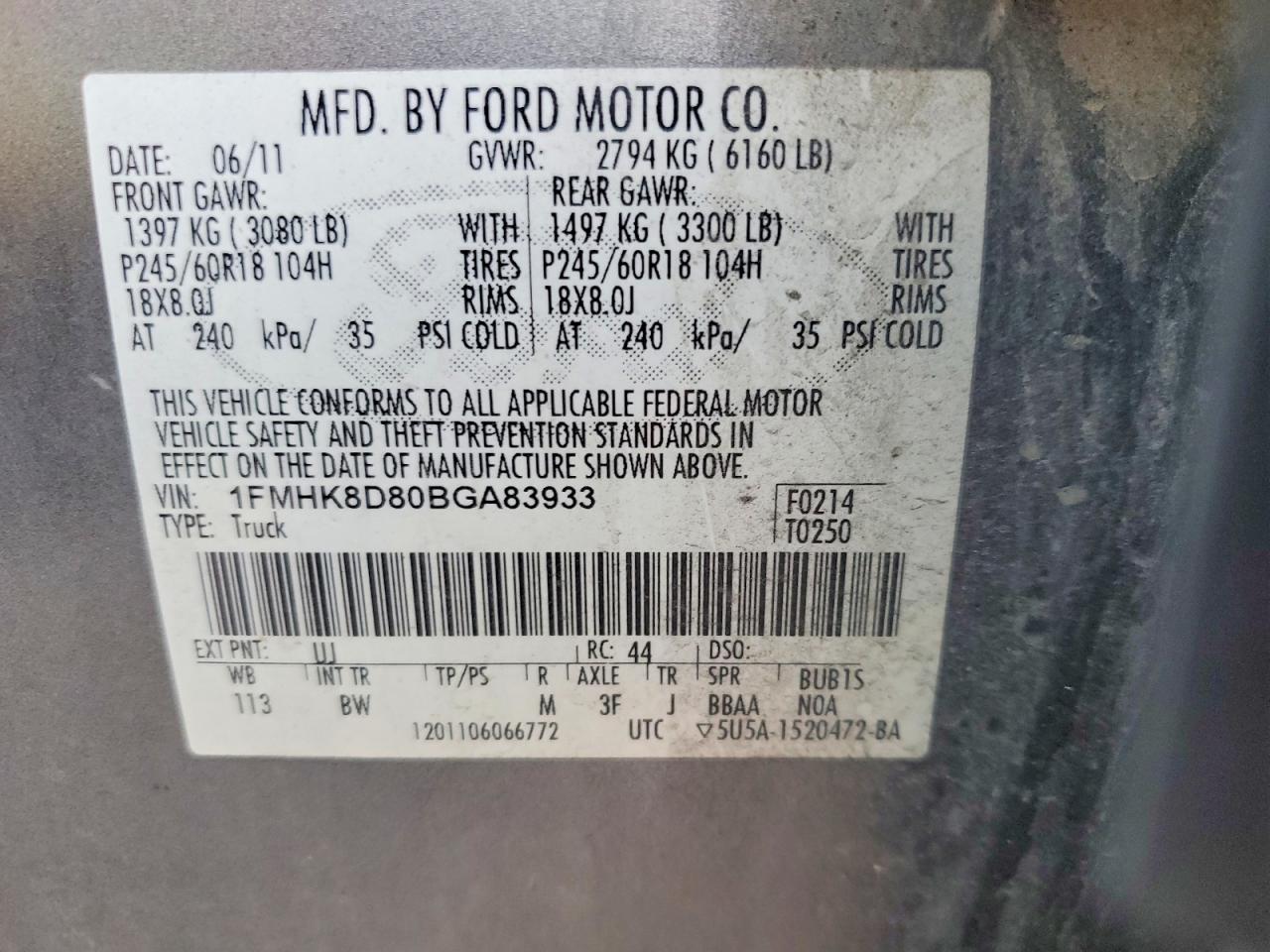 2011 FORD EXPLORER XLT photo 13