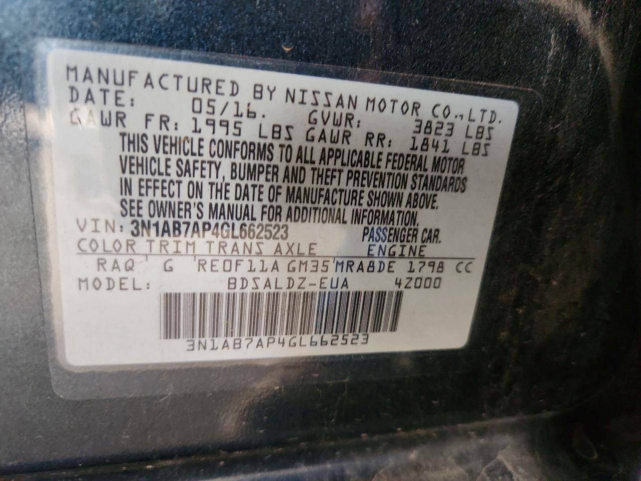 2016 NISSAN SENTRA S photo 45