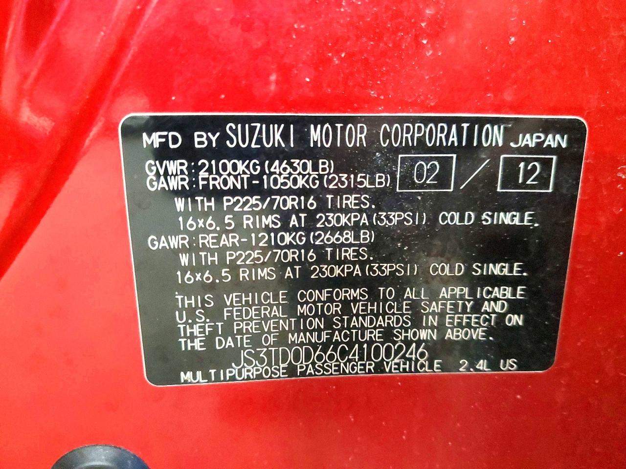 2012 SUZUKI GRAND VITARA PREMIUM photo 13