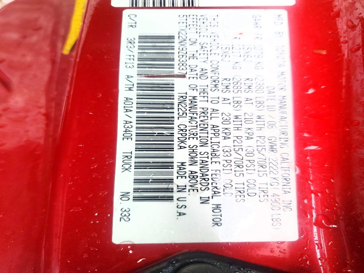 2009 TOYOTA TACOMA ACCESS CAB photo 12