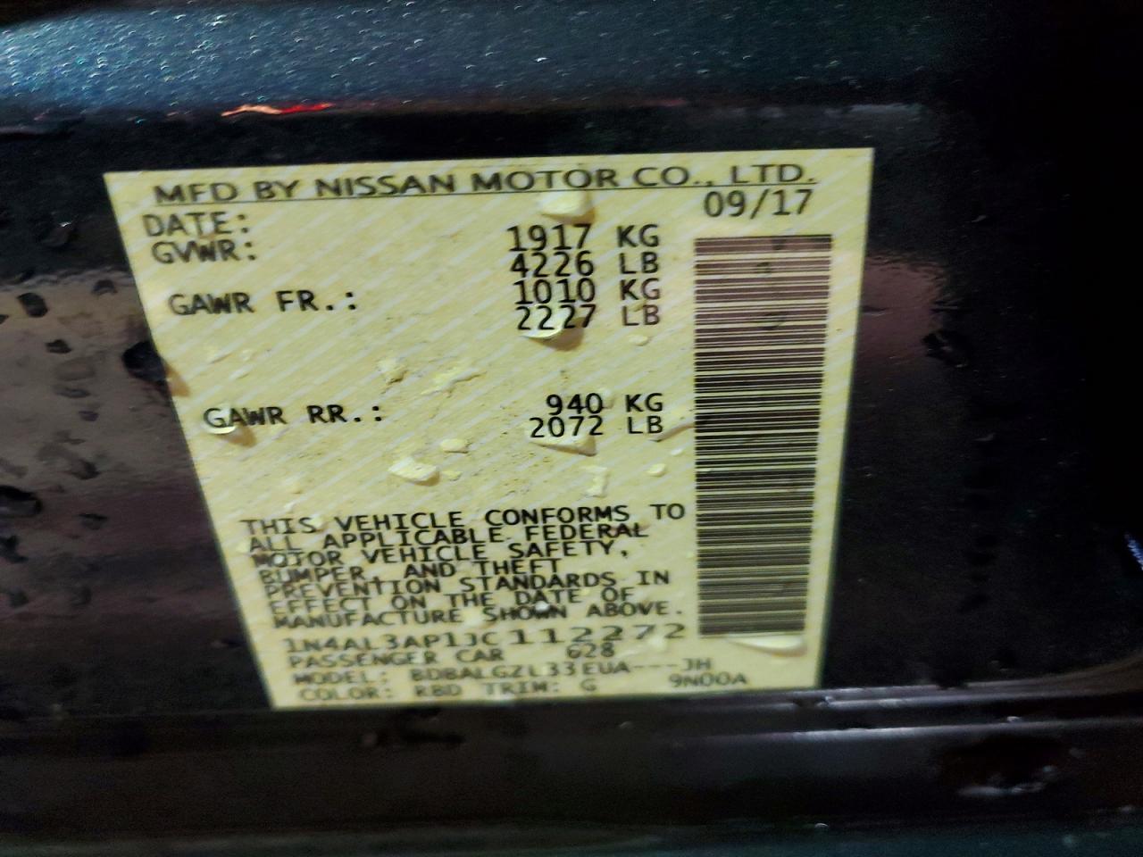 2018 NISSAN ALTIMA 2.5 photo 13