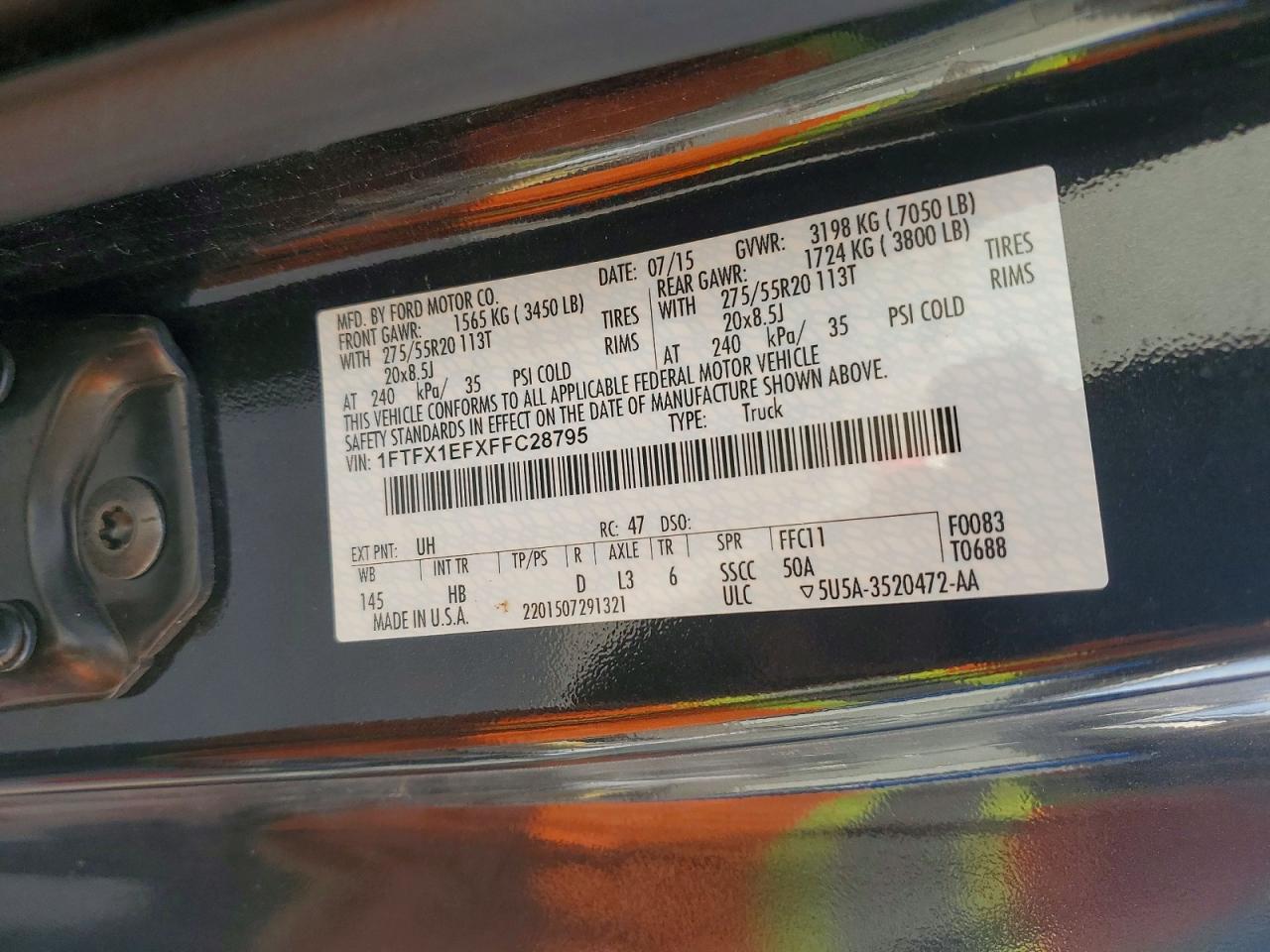 2015 FORD F150 SUPER CAB photo 12