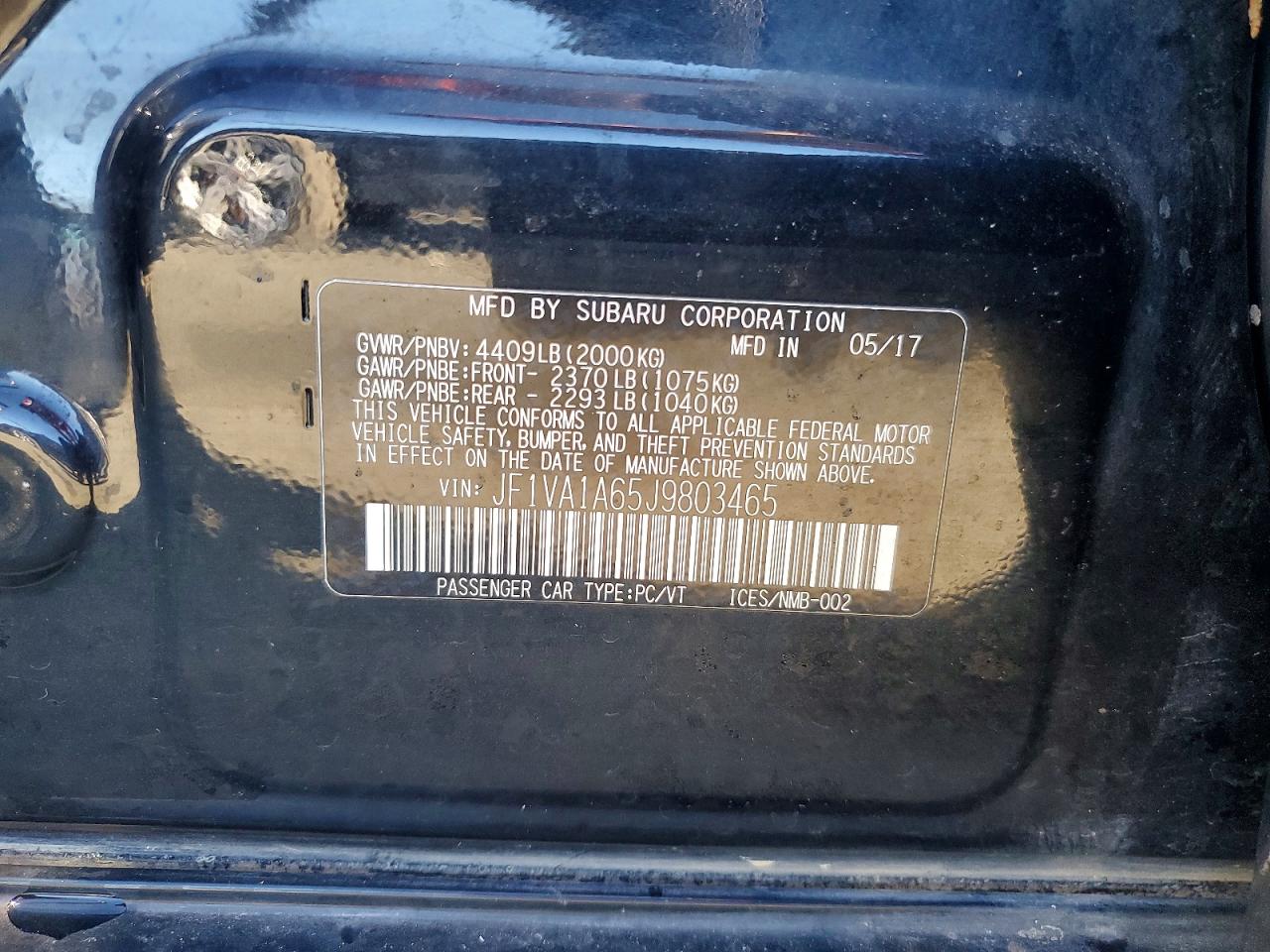2018 SUBARU WRX photo 12