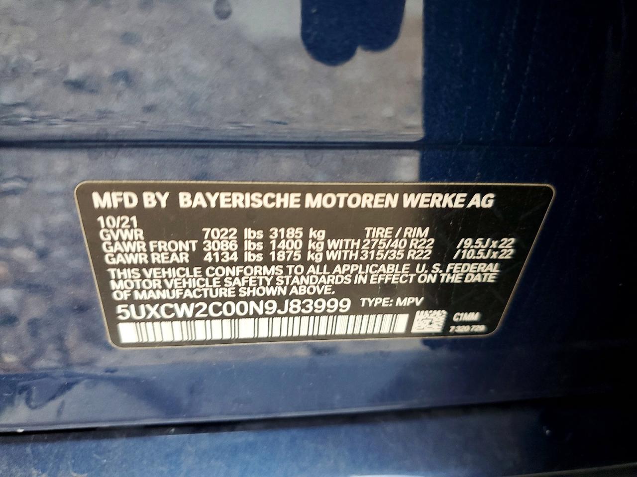 2022 BMW X7 XDRIVE40I photo 13