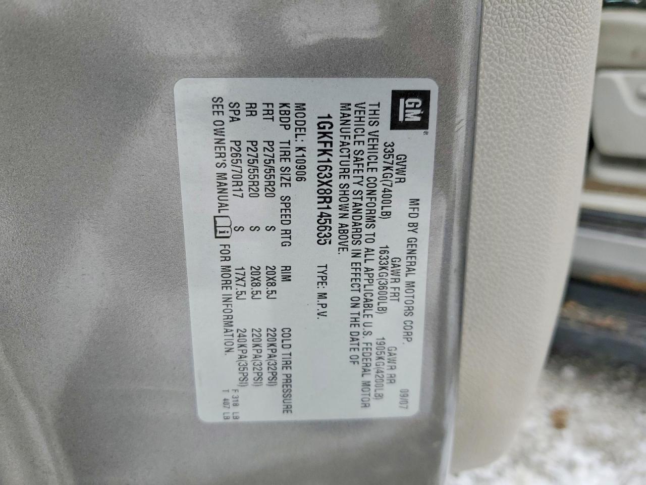 2008 GMC YUKON XL K1500 photo 13