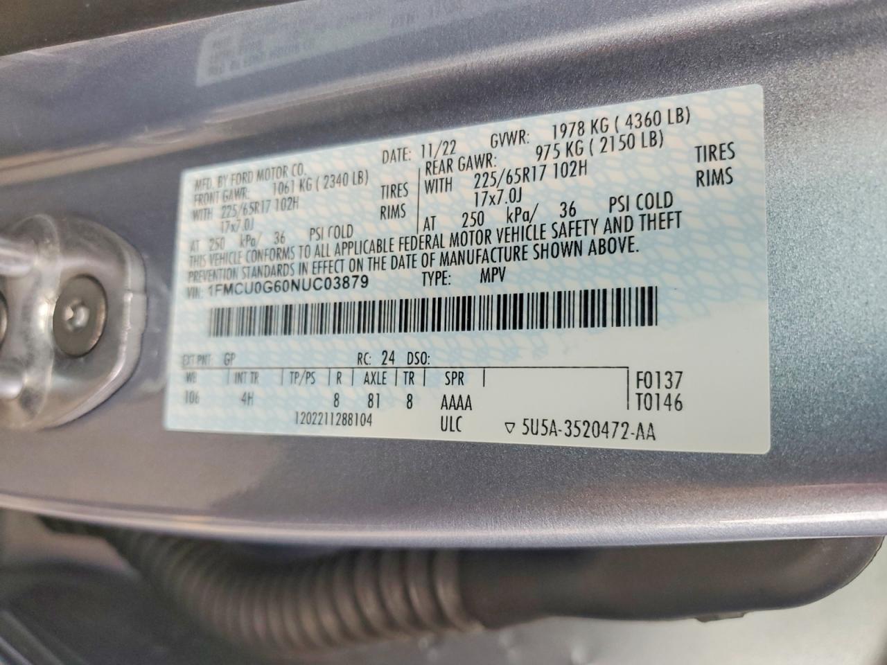 2022 FORD ESCAPE SE photo 14