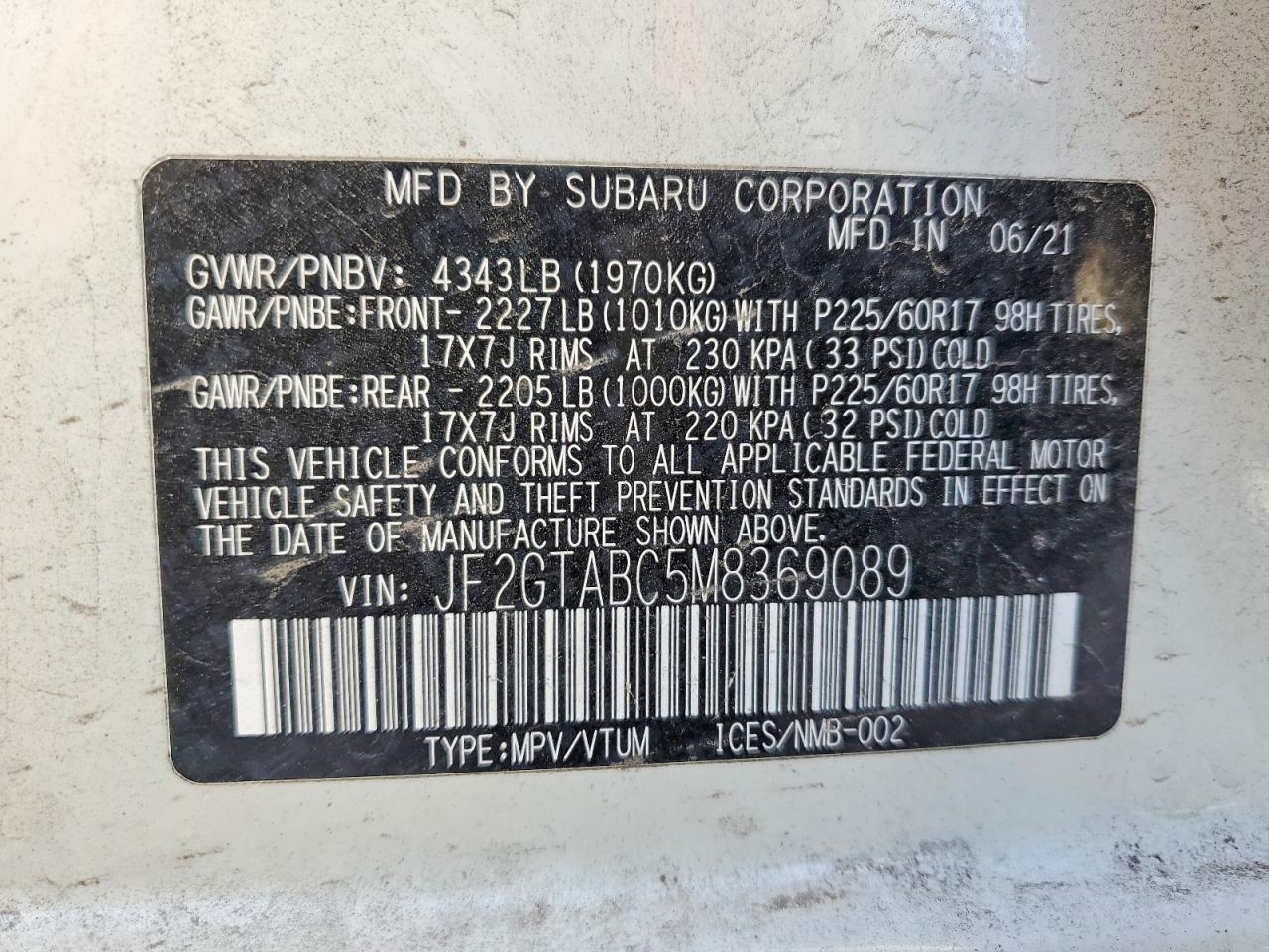 2021 SUBARU CROSSTREK photo 13