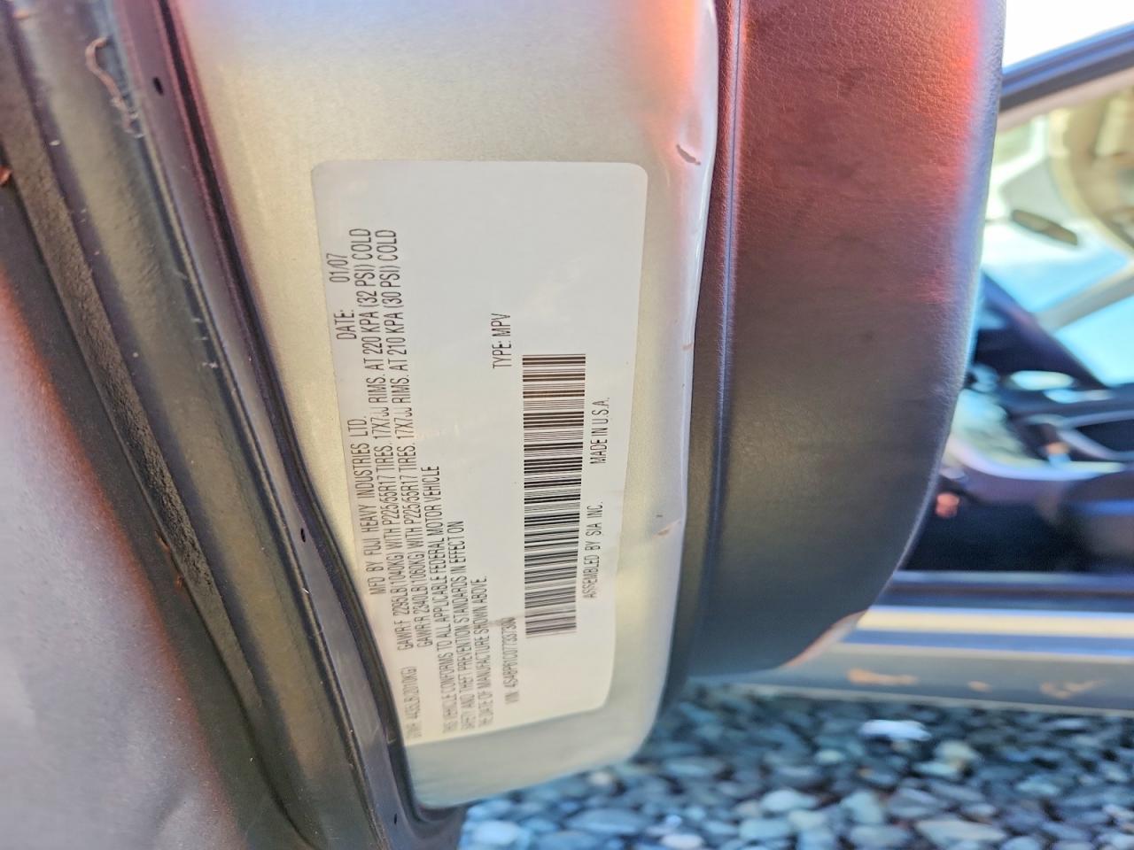 2007 SUBARU OUTBACK OUTBACK 2.5I photo 12
