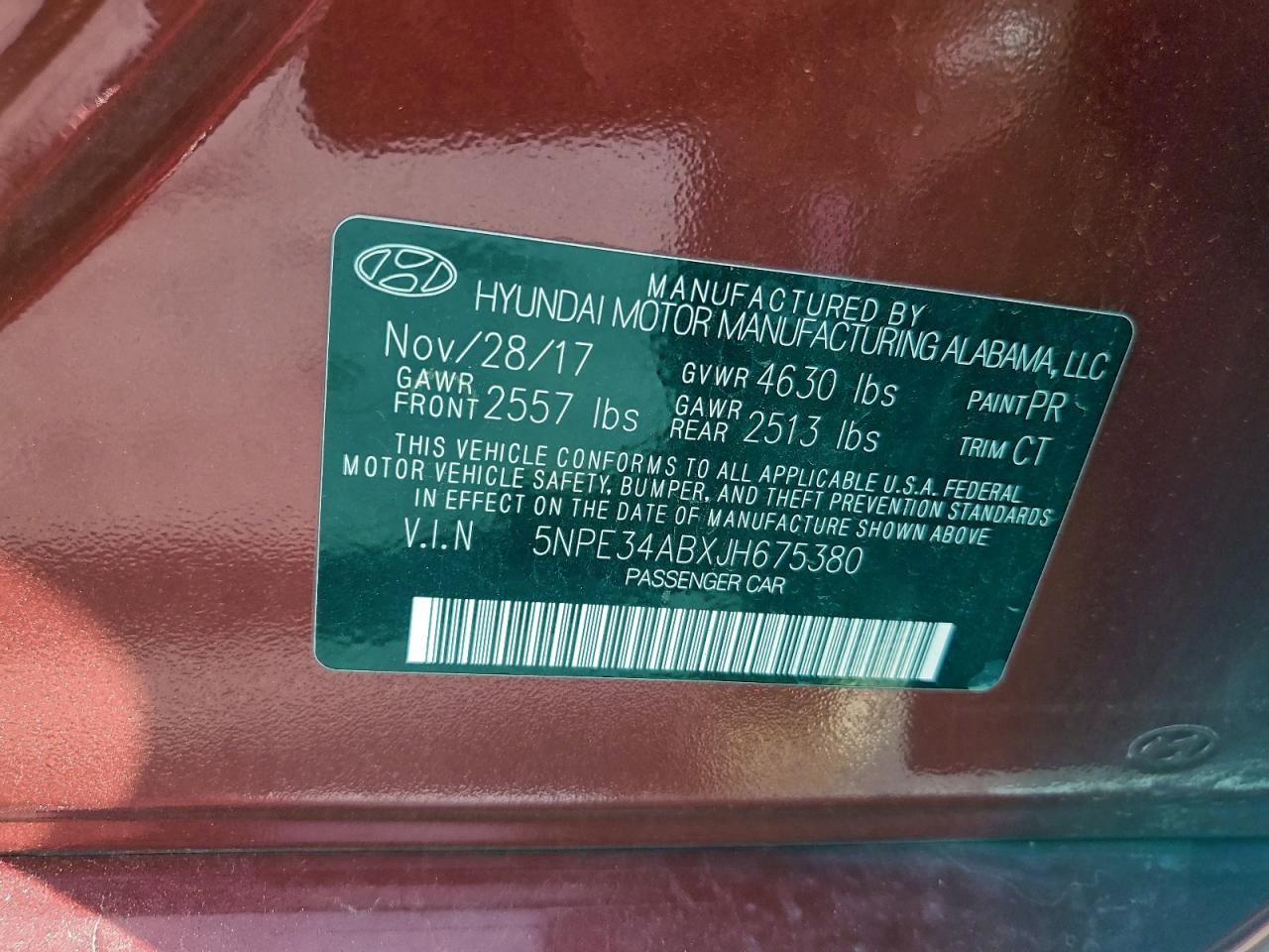 2018 HYUNDAI SONATA SPORT photo 12