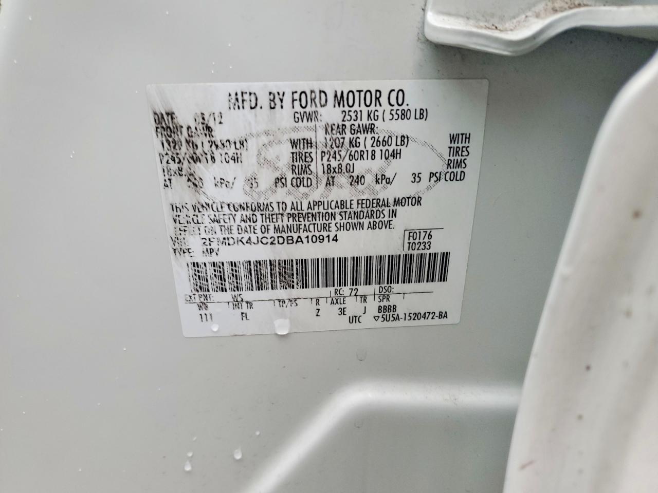 2013 FORD EDGE SEL photo 13