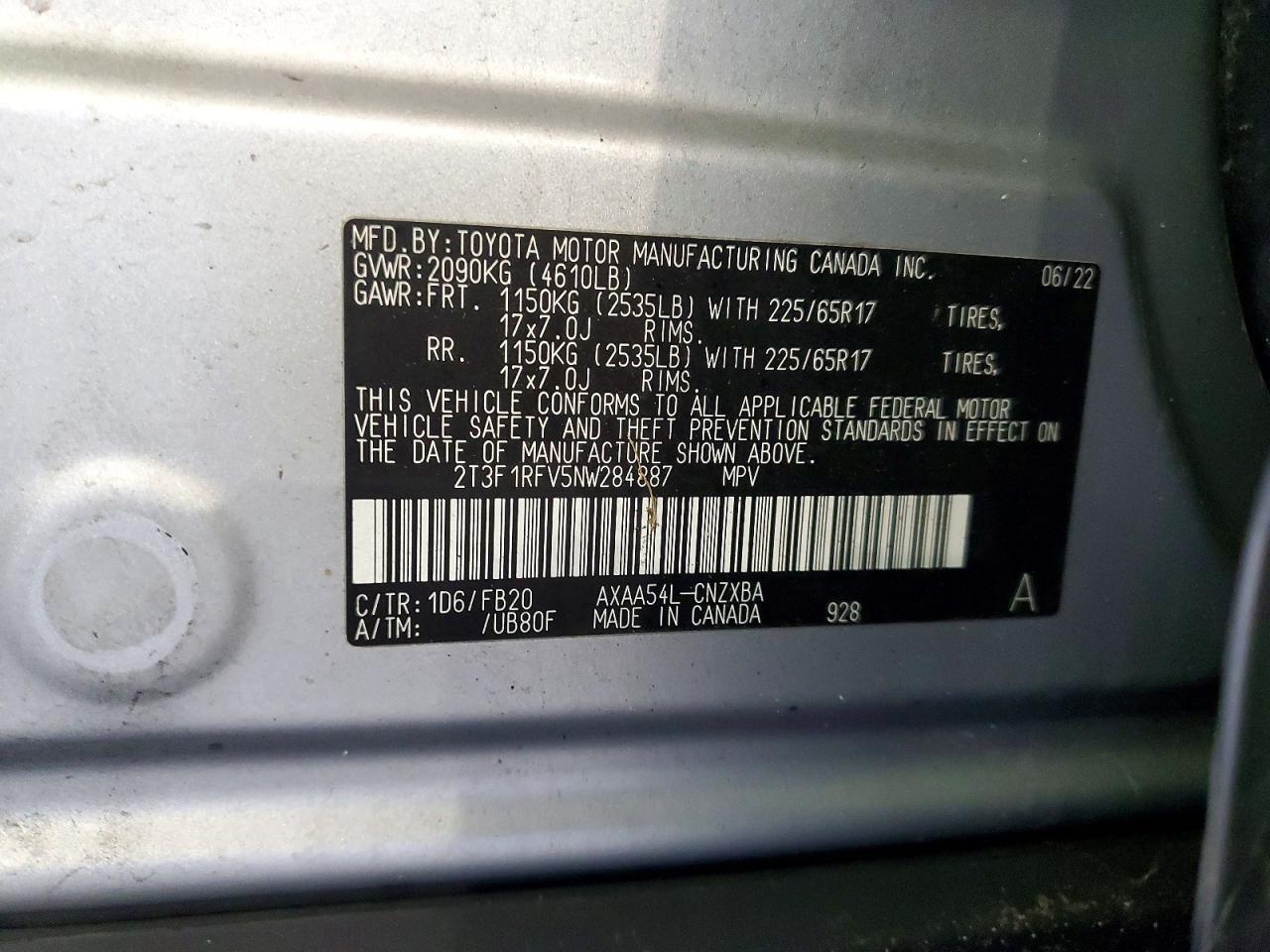2022 TOYOTA RAV4 LE photo 13
