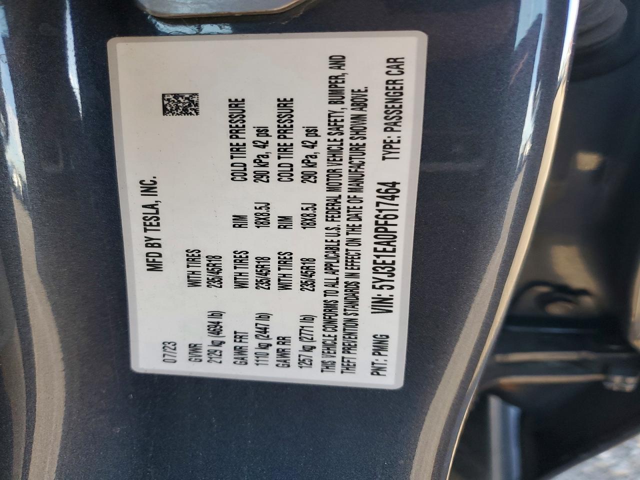 2023 TESLA MODEL 3 photo 12