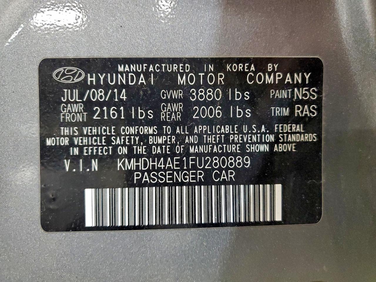 2015 HYUNDAI ELANTRA SE photo 12