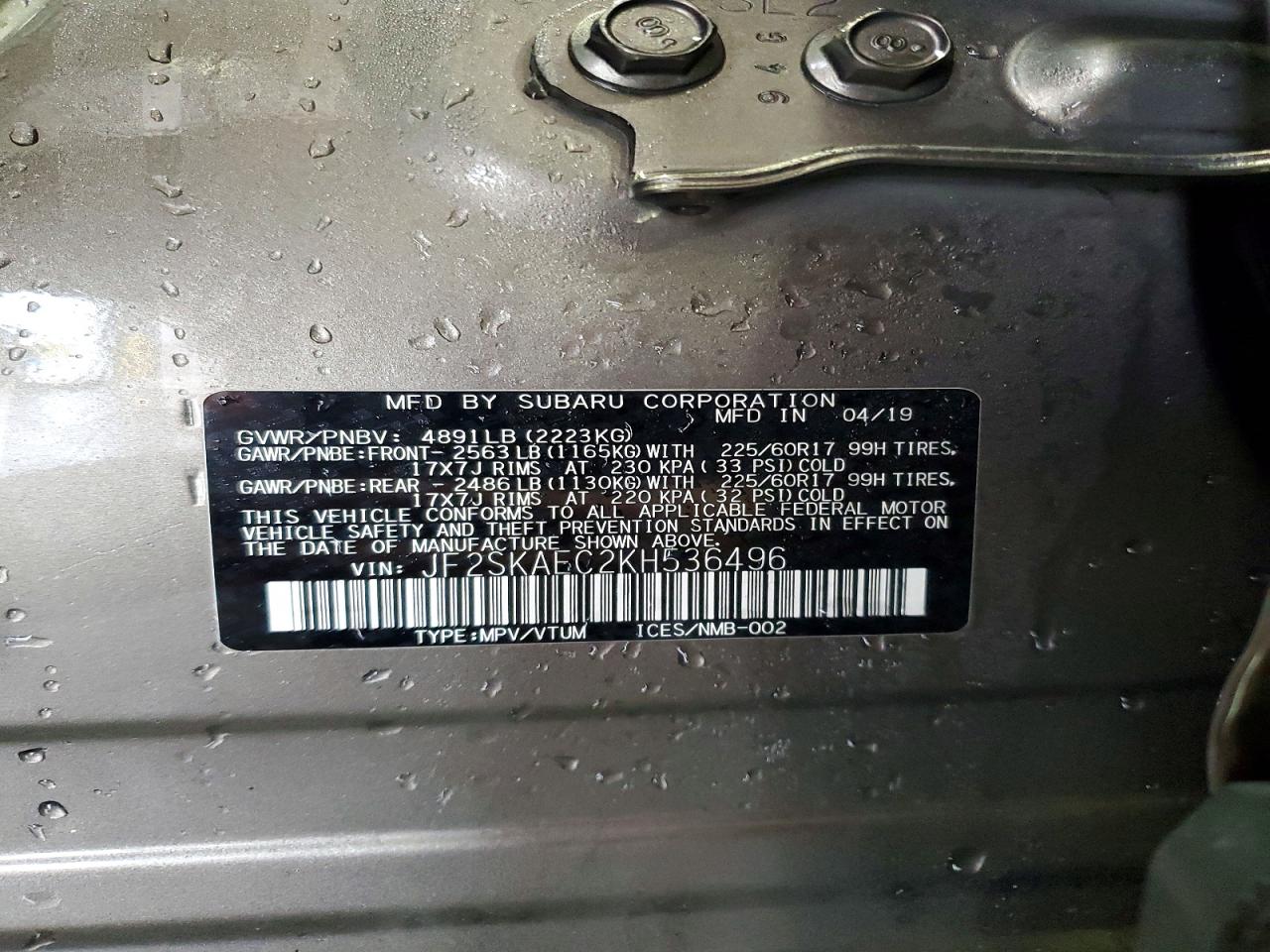 2019 SUBARU FORESTER PREMIUM photo 14