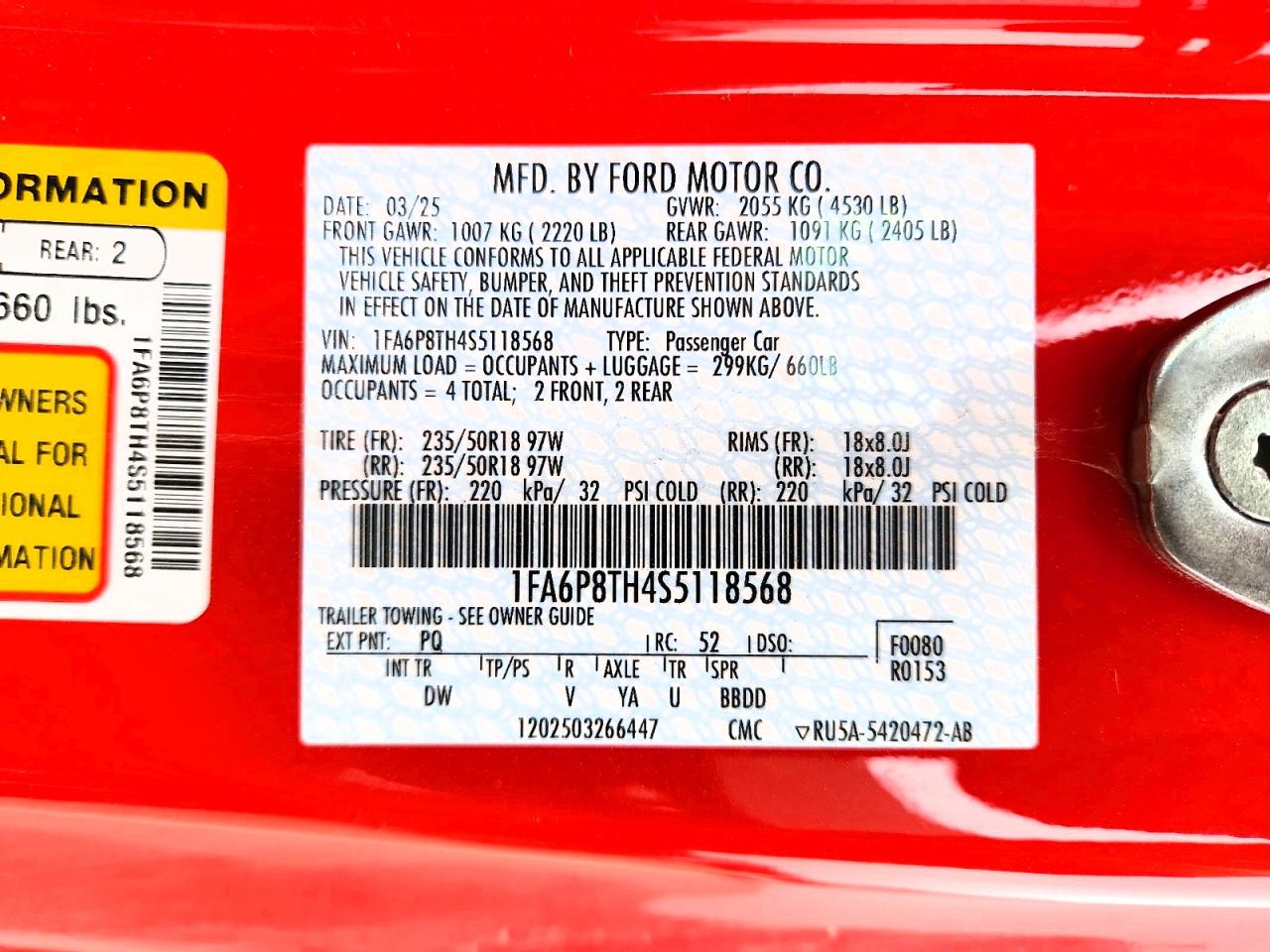 2025 FORD MUSTANG photo 12
