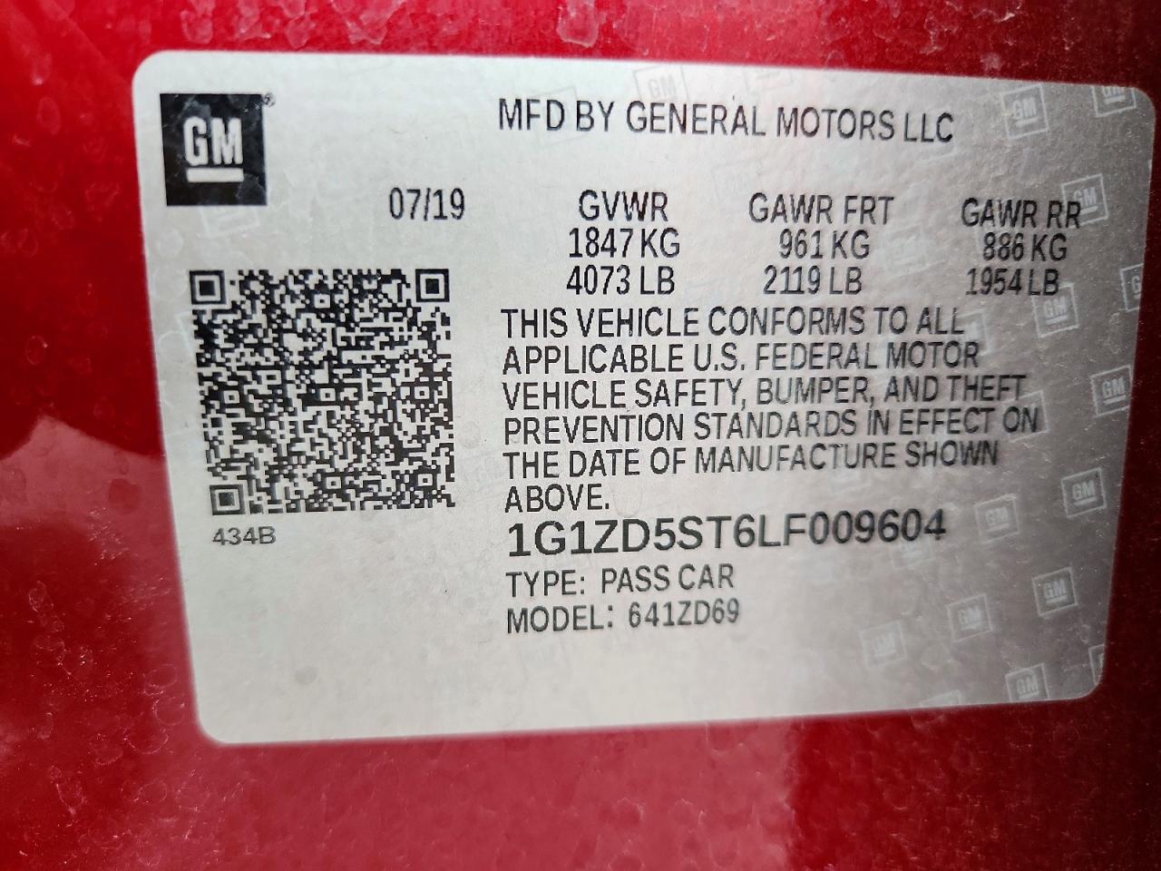 2020 CHEVROLET MALIBU LT photo 12