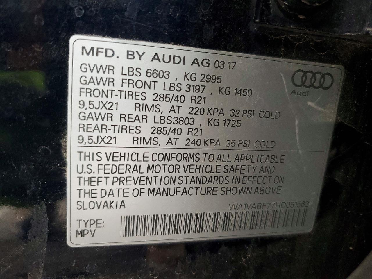 2017 AUDI Q7 PRESTIGE photo 25