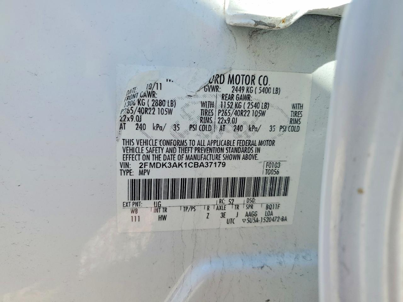 2012 FORD EDGE SPORT photo 14