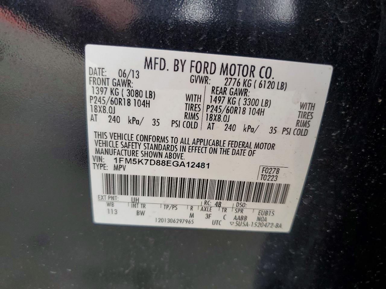 2014 FORD EXPLORER XLT photo 13