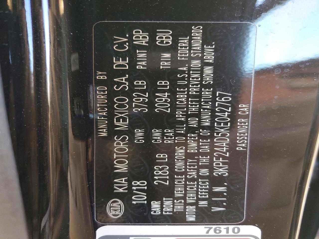 2019 KIA FORTE FE photo 12