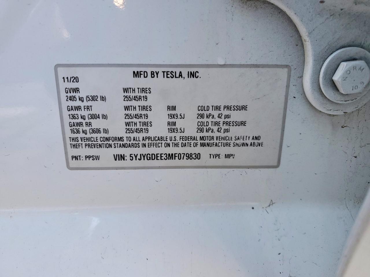 2021 TESLA MODEL Y photo 12