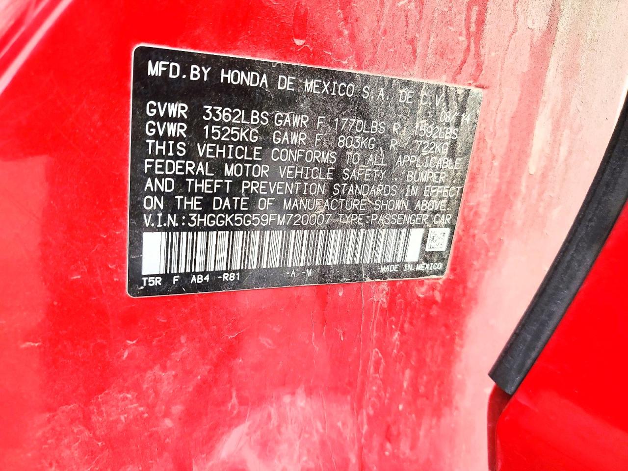 2015 HONDA FIT LX photo 12